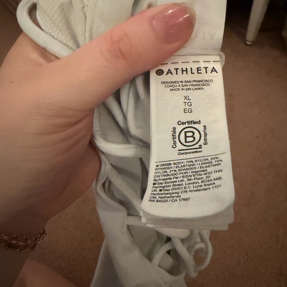 Athleta White Workout Tank with Built-In Bra - Picture 3 of 3